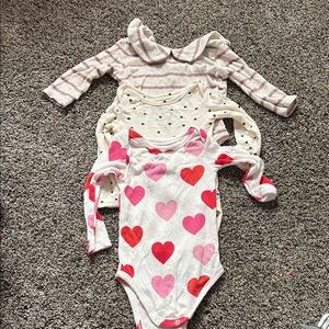 Angel Dear Pink and Red Heart Bodysuit